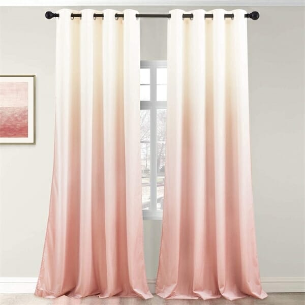 nicetown custom ombre cream white pink grommet velvet curtains