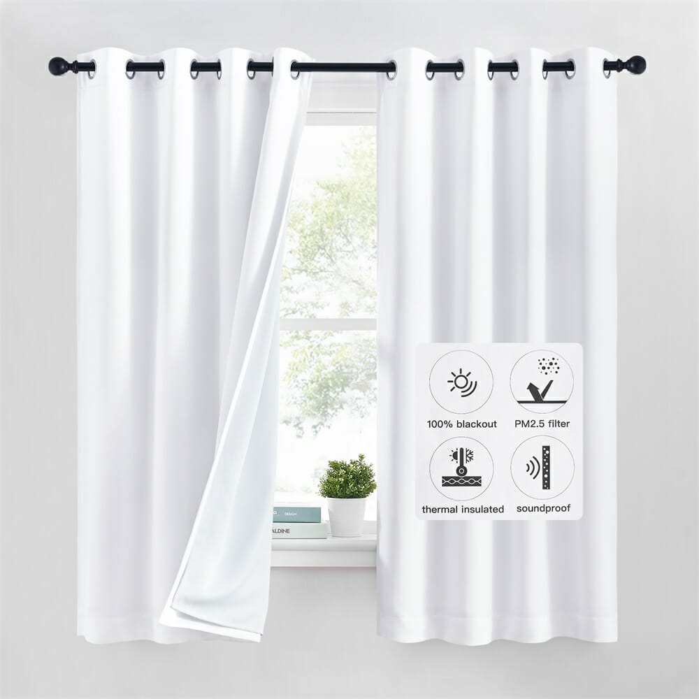 Room Darkening QUALITY BLOCKOUT EYELET CURTAINS scroll pattern 8 sizes available 