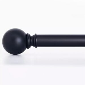 1 1/8 Inch Adjustable Curtain Rod with Ball Finials, Length: 28-144 Inch