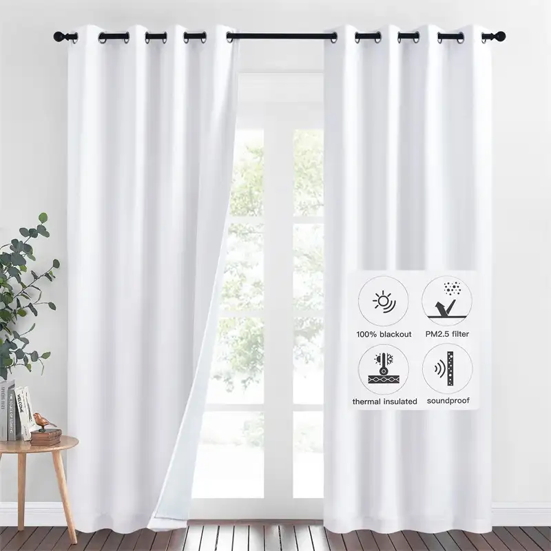 NICETOWN 100 Blackout Window Curtains Thermal Insulated Acoustic Insulation D... 