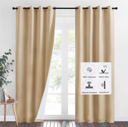 nicetown custom 4 layer blackout grommet curtains