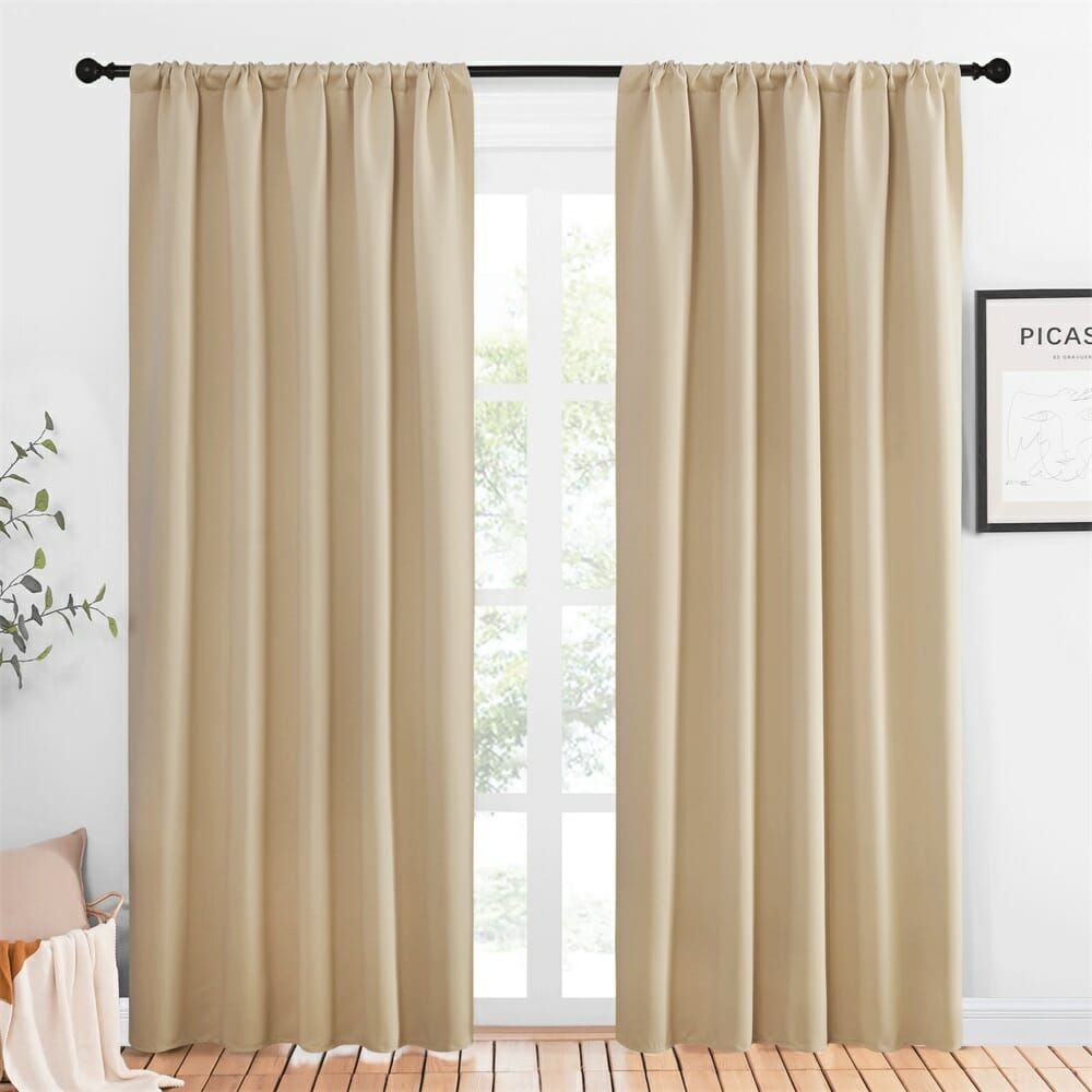 Insulated Noise Reduction Drapes, NICETOWN Blackout Wide Sliding Door Curtains 
