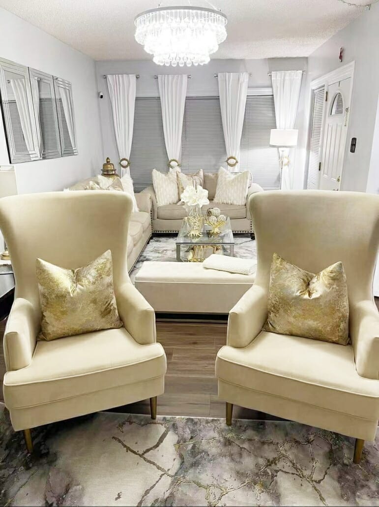 white drapes for living room