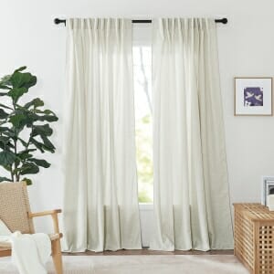 Custom Loosely Woven Natural Texture Linen Blend Light Filtering Curtain