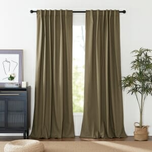 Custom Twill Weave Pure Cotton Solid Color Room Darkening Curtain