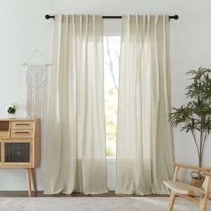 Custom Loosely Woven Cotton Blend Light Filtering Curtain