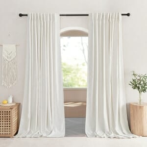 Custom Natural Cotton Blend Woolen Spun Light Filtering Curtains