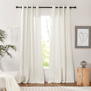 Custom Linen Cotton Blend White Light Filtering Curtain